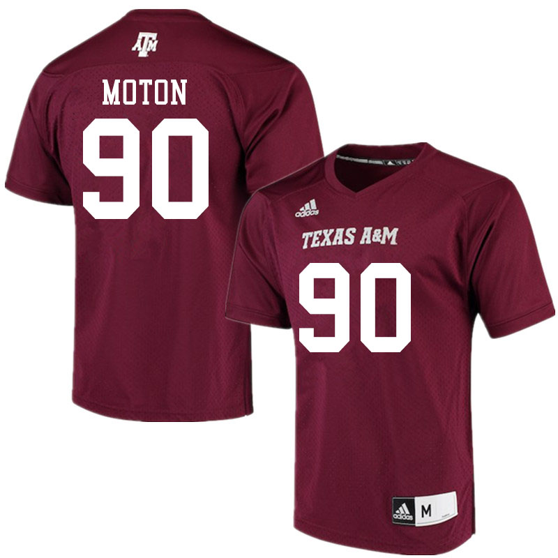 Men #90 TD Moton Texas A&M Aggies College Football Jerseys Sale-Maroon Alumni Player